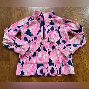 Lilly Pulitzer Skipper Popover Pullover Top Flamingo